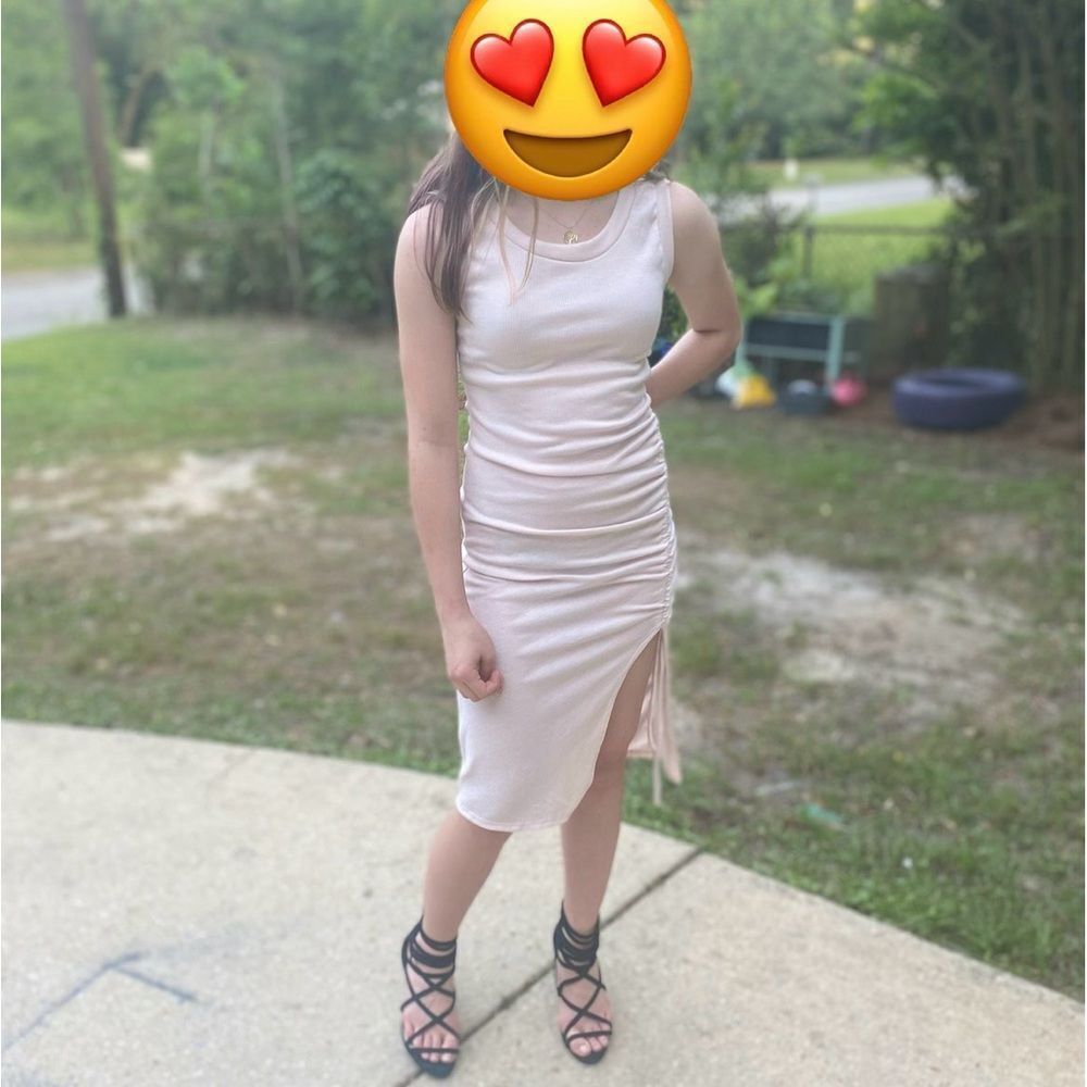 All Saints Cream Asymmetrical Dress
